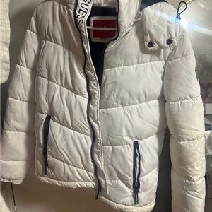Men’s Guess White Jacket with Black Interior size small